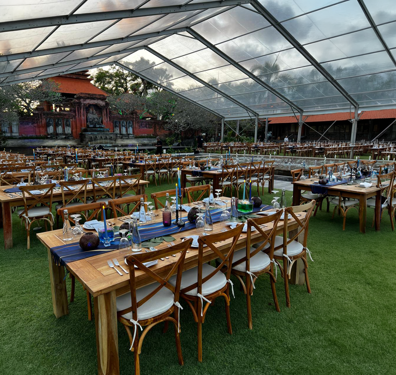 Elegant outdoor event setup by FurniFresh Bali
