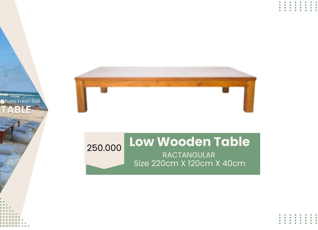 Low Wooden Table — Rectangular